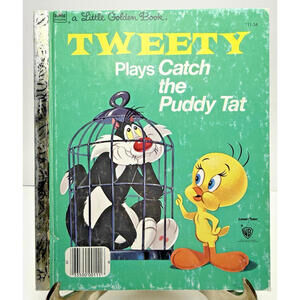 Vtg Tweety Plays Catch Puddy Tat Little Golden Book #111-54 Children 1975